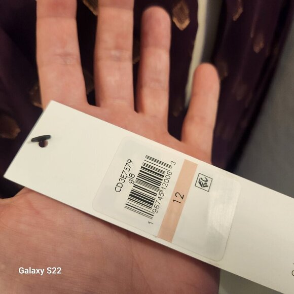 Calvin Klein Maroon and Gold Baby doll dress. NWT. Size 12 - Picture 8 of 12